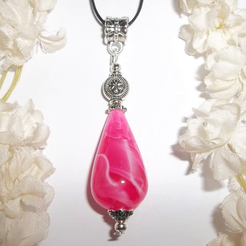 Pink Beaded Statement Necklace Pendant Charm Fashion Jewelry Accessory Nwt 7117 20$